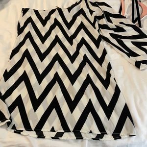 Black and white one bells sleeve dress